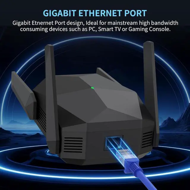 Alt view image 5 of 6 - AX3000 WiFi 6 Range Extender, WiFi Extender Signal Booster with Gigabit Ethernet Port, Dual Band (2.4G&5.8G) WiFi Repeater Cover up to 13888sp.ft, Faster Speed and Wider Cover, Quick Setup