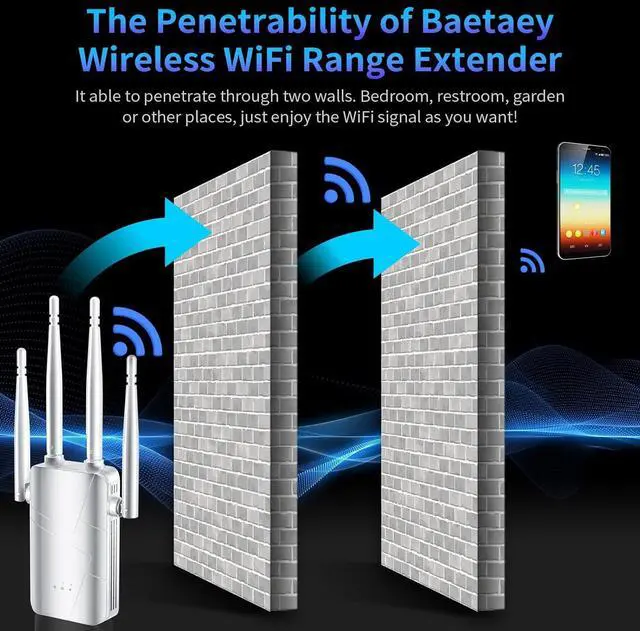 Alt view image 5 of 6 - 2025 WiFi Extender Signal Booster - up to 10000 sq.ft Coverage, Wireless Booster - Long Range Internet Repeater, WiFi Booster and Signal Amplifier w/Ethernet Port, 1-Tap Setup