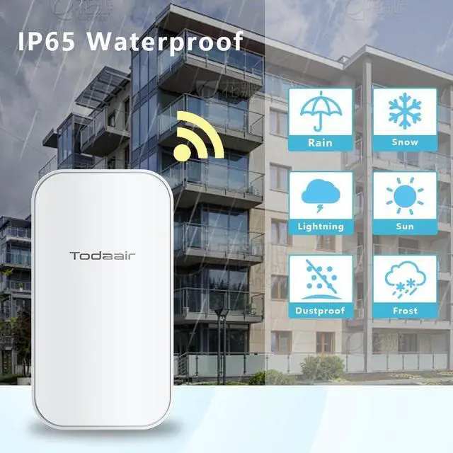 Alt view image 2 of 7 - Outdoor WiFi Extender + TODAAIR Mesh WiFi 6 Router