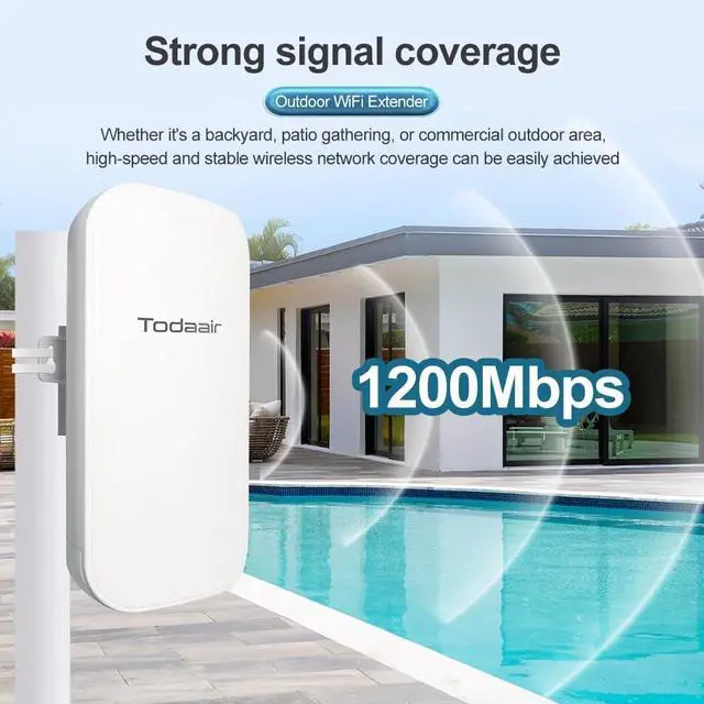 Alt view image 3 of 7 - Outdoor WiFi Extender + TODAAIR Mesh WiFi 6 Router