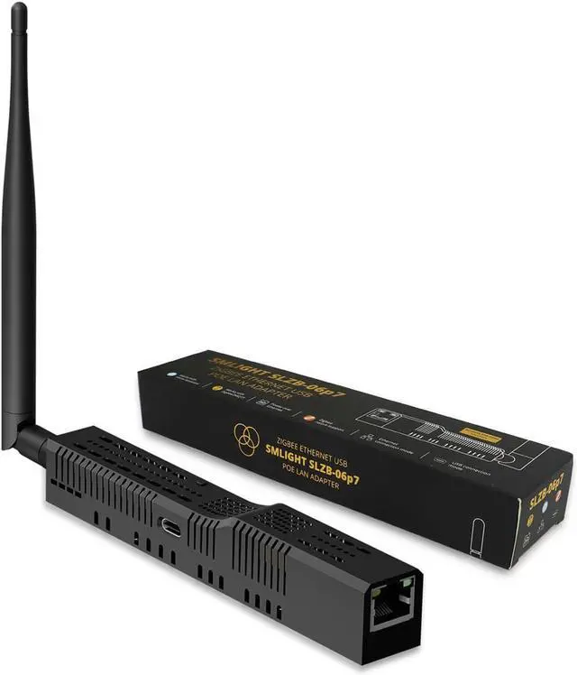 Main image of SMLIGHT SLZB-06P7 Zigbee 3.0 to Ethernet,USB,and WiFi Gateway Coordinator with PoE,Universal USB Gateway for Home Assistant/ Zigbee2MQTT/ZHA,Wireless Zigbee 3.0 Adapter