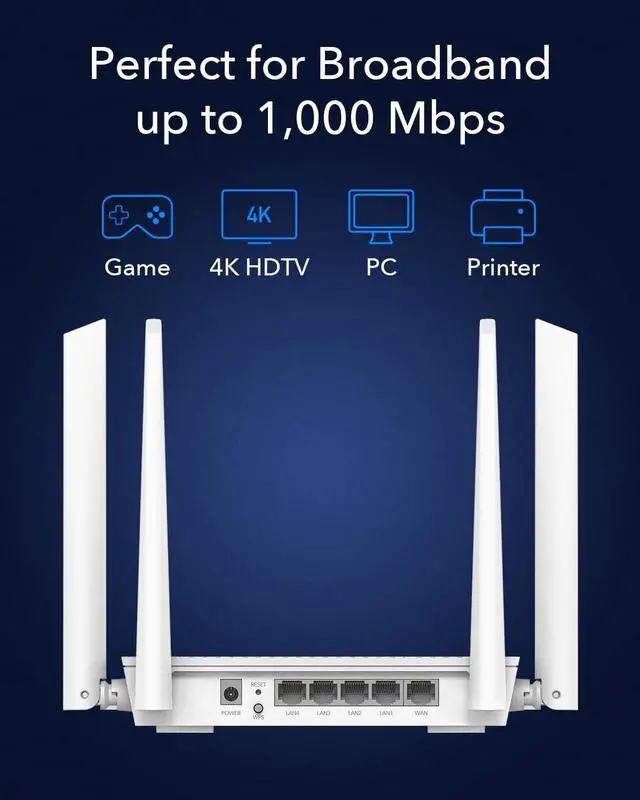 Alt view image 6 of 7 - Cudy WR3000S AX3000 Dual Band WiFi 6 Mesh Router, 5 Gigabit Ethernet RJ45 Ports, 4 Antennas, MU-MIMO, OpenVPN, Wireguard, Zerotier, Ipsec VPN, Cloud APP