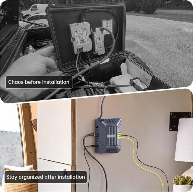 Alt view image 6 of 7 - XLTTYWL Starlink V2 PoE Injector, 180W 5-in-1 GigE Passive & ESD Protection 12V with USB & Type-C Power Output, SPX Cable Adapter and Converter DC 9-36V/180W for Dishy (Grey)