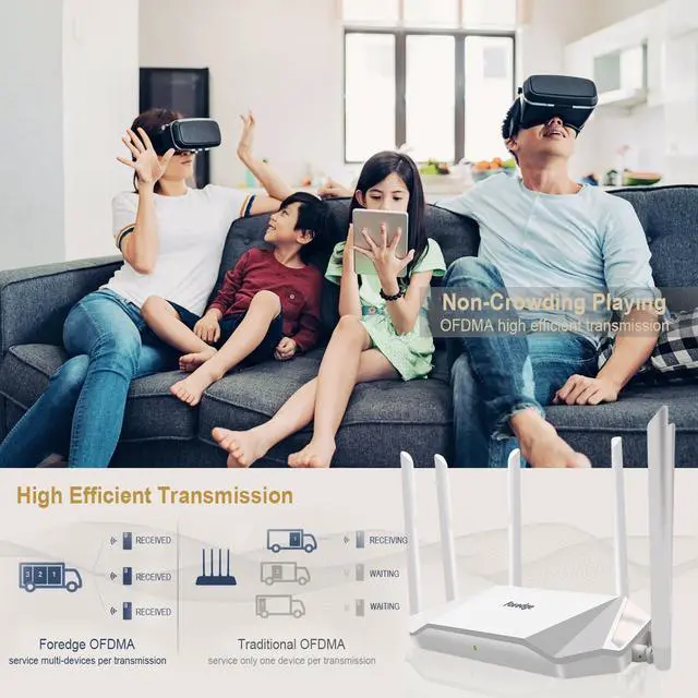 Alt view image 4 of 7 - AX3000 WiFi 6 Router  Dual Band Wireless Internet Router, Gigabit Home Router, High Speed Easy Mesh Wireless Router MUMIMO | QoS | DDNS | IGMP | IPV6 | WPA3 | Guest WiFi for Large Home,Gaming