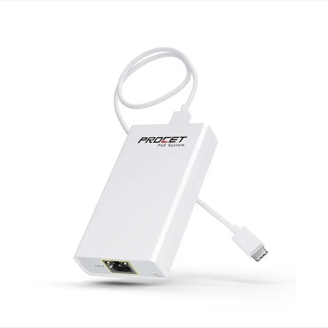 Main image of PoE to USB C Converter for Smart Phone/Tablet, USB-C to Ethernet Adapter with 60W Charging, Power & Data 2-in-1 RJ45 Port to Type-C Adapter, 10/100/1000Mbps High Speed Plug & Play,IEEE802.3bt