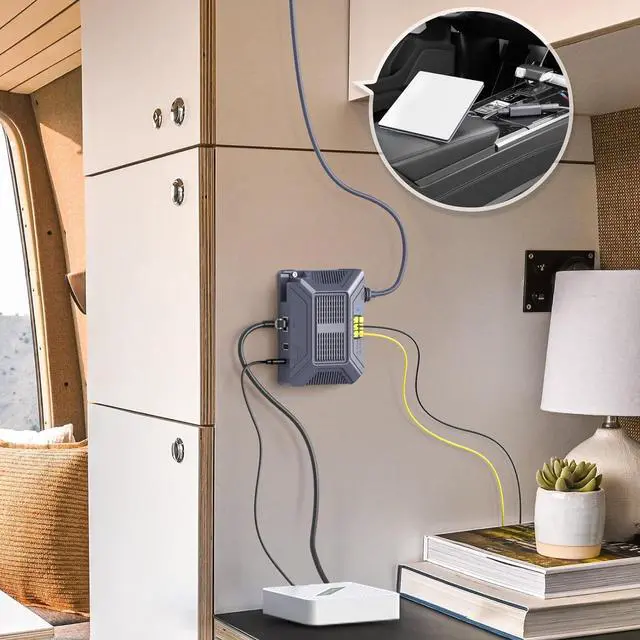 Alt view image 5 of 7 - Starlink Mini 12V Adapter Kit, 150W 3 in 1 GigE Passive & ESD Protection Mini Starlink 12v with USB & Type-C Power Output and DC Step UP Converter DC 9-36V/200W for Starlink Mini Dishy