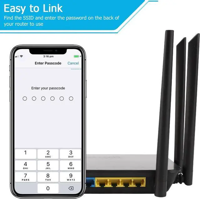 Alt view image 6 of 7 - Dual Band 4G LTE Router with SIM Card Slot Unlocked Modem, 1200Mbps Mobile Hotspot Support AT&T and T-Mobile, 6-Antenna Wireless Wi-Fi Router