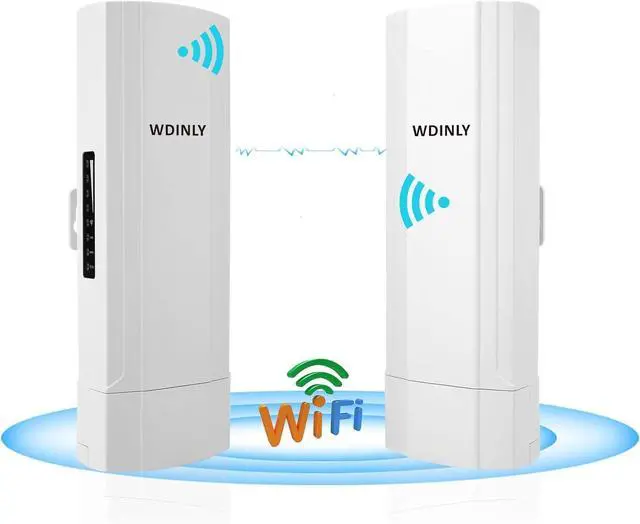 Main image of 5KM Wireless Bridge Outdoor for Network Extend, 5.8G Point to Point WiFi Bridge Long Range with 14dBi High Gain Antenna, PoE Powered, for Starlink WiFi Extender/Surveillance Camera, 2 RJ45 Port