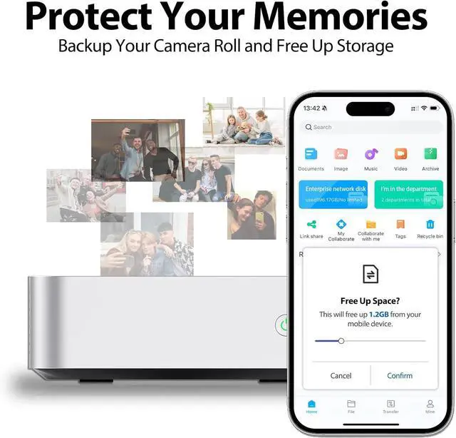 Alt view image 2 of 6 - Aiffro K100 All-SSD NAS Storage | Intel N100 | 8GB LPDDR5 4800MHz | 4 Bays 2280 M.2 SSD Up to 16TB | 2.5GbE RJ45 | Mini Pocket NAS | Set for Truenas, Freenas, Unraid, Windows, OMV