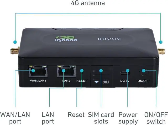 Alt view image 3 of 7 - InHand Networks CR202 4G LTE CAT6 Pocket Portable Wi-Fi Router,Smart VPN Router,Travel Hotspot, Access Point, Extender, 5000 mAh Battery, Verizon,T-Mobile,AT&T cetified.