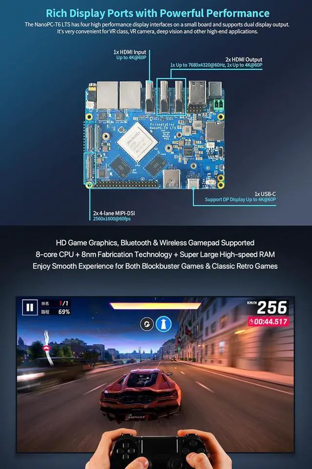 Alt view image 7 of 7 - NanoPC-T6 Computer Mini WiFi Router, Open Source Smart IoT Gateway, LPDDR4X 16GB RAM 256GB eMMC, Rockchip RK3588 CPU 6Tops NPU, 2X 2.5Gbe Ethernet Port, Support M.2 NVMe SSD Module (16+256GB Bundle)