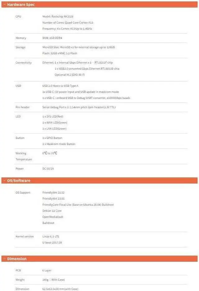 Alt view image 2 of 7 - Nanopi R2S Plus Wireless WiFi Computer Router OpenWRT, Rockchip RK3328 Soc ,DDR4 1GB RAM 32GB eMMC, with Dual Gbps Ethernet M.2 WiFi Module Slot for Smart Home Office Gateway, Support Debian Ubuntu
