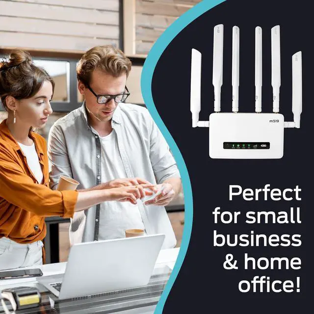 Alt view image 2 of 7 - CSG m519 5G Cellular Gateway Business or Home Gigabit Router, Compatible with Verizon 5G, Dual-SIM, Cat19 Router, Wi-Fi 6, Battery Backup for Portable Travel, Fast Internet Speeds on Up to 200 Devices