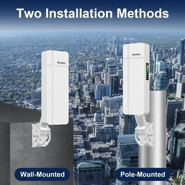 Alt view image 6 of 7 - 1000Mbps Point to Point Outdoor Starlink WiFi Extender Long Range for Starlink Router, 5.8GHz 3KM Starlink Extender Signal Booster, Wireless Bridge with 18dBi High Gain Antenna, 2 Pack