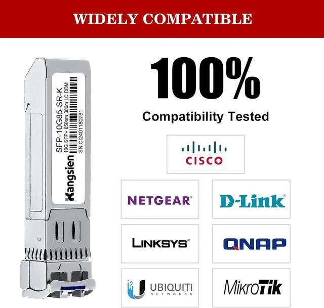 Alt view image 5 of 7 - 10GBASE-LR SFP+ Module, 10G 1310nm Single Mode SFP LC Fiber Optic Transceiver, SFP+ Up to 10km Range, Compatible with Cisco SFP, Meraki, Ubiquiti, Mikrotik, Fortinet, TP-Link4 Pack