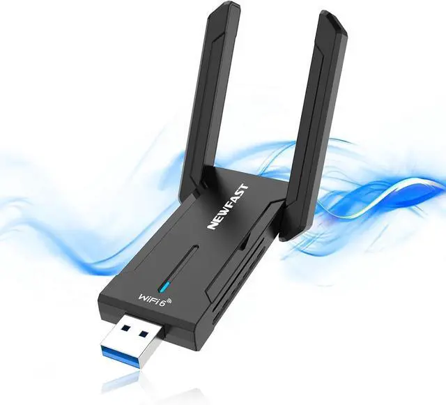 Main image of AXE5400 USB WiFi 6 Adapter for Desktop PC Tri-Band Wireless Network Adapter for Desktop 6GHz/5GHz/2.4GHz Wireless Network Transceiver USB3.0 WiFi Dongle for Windows 11/10 (NF-U353)