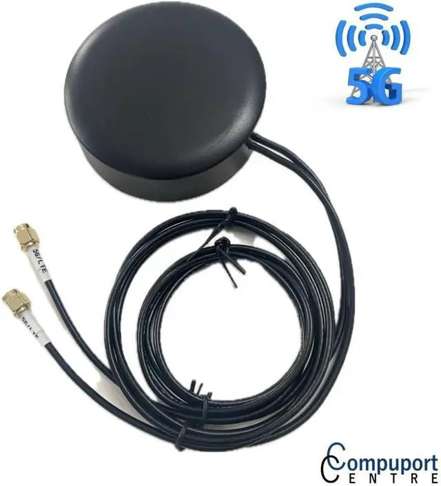 Alt view image 5 of 7 - The CompuPort 5G Cellular Omni-Directional Magnetic/Adhesive Mount Puck Antenna is Designed for a Range of Cellular Applications, Including IoT Devices. Dual-Diversity 2x3' SMA Male Cable