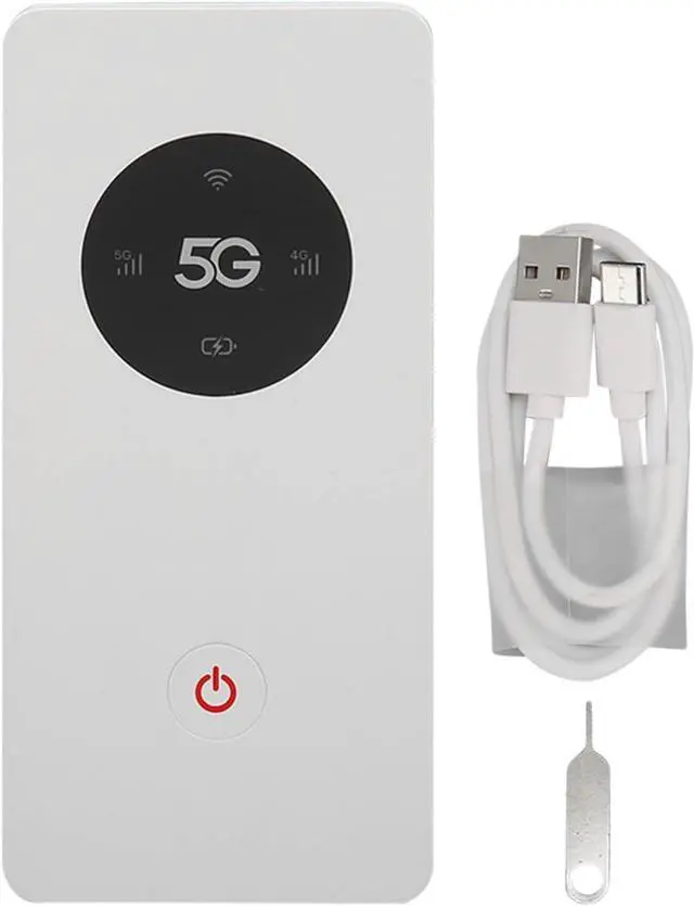 Alt view image 7 of 7 - 5G Router Supports 16 Devices, Pocket Mobile Hotspot Nano SIM Slot 2.77Gbps DL 1.25Gbps UL 5G Mobile Hotspot with USB Cable Pin, 8000mAh Travel Hotspot Network