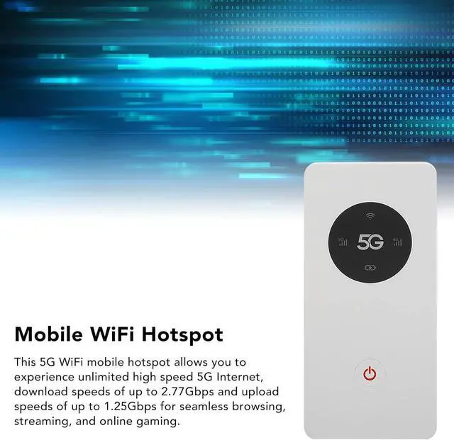 Alt view image 4 of 7 - 5G Router Supports 16 Devices, Pocket Mobile Hotspot Nano SIM Slot 2.77Gbps DL 1.25Gbps UL 5G Mobile Hotspot with USB Cable Pin, 8000mAh Travel Hotspot Network