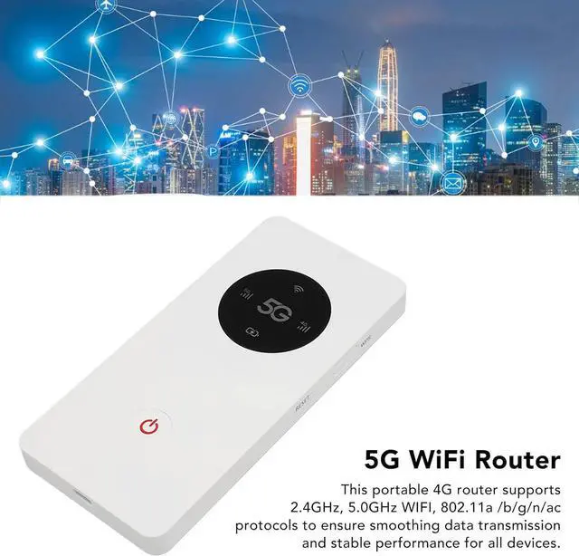 Alt view image 2 of 7 - 5G Router Supports 16 Devices, Pocket Mobile Hotspot Nano SIM Slot 2.77Gbps DL 1.25Gbps UL 5G Mobile Hotspot with USB Cable Pin, 8000mAh Travel Hotspot Network