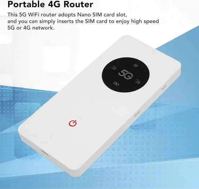 Alt view image 3 of 7 - 5G Router Supports 16 Devices, Pocket Mobile Hotspot Nano SIM Slot 2.77Gbps DL 1.25Gbps UL 5G Mobile Hotspot with USB Cable Pin, 8000mAh Travel Hotspot Network