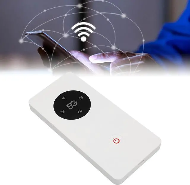 Alt view image 5 of 7 - 5G Mobile Hotspot for Travel, Pocket Mini Smart Router, Nano SIM Slot 2.77Gbps DL 1.25Gbps UL, Supports 16 Connected Devices With USB Cable Pin