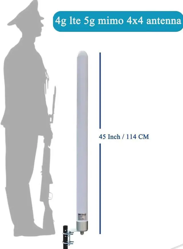 Alt view image 3 of 7 - Omni Directional MIMO 4x4 Antenna 5G WiFi Outdoor 4G LTE Antennas for T-Mobile N71 Cellular Hotspots Router Gateways, 600-6000MHz, 10meter Cable SMA TS9/ Mounting Pole (Full kit)