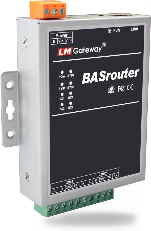 Alt view image 3 of 4 - LM BACnet Router 201-B for Building Support, BACnet MS/TP to BACnet IP, 10/100 Ethernet with auto-Negotiation and Auto-MDIX, Support for BBMD