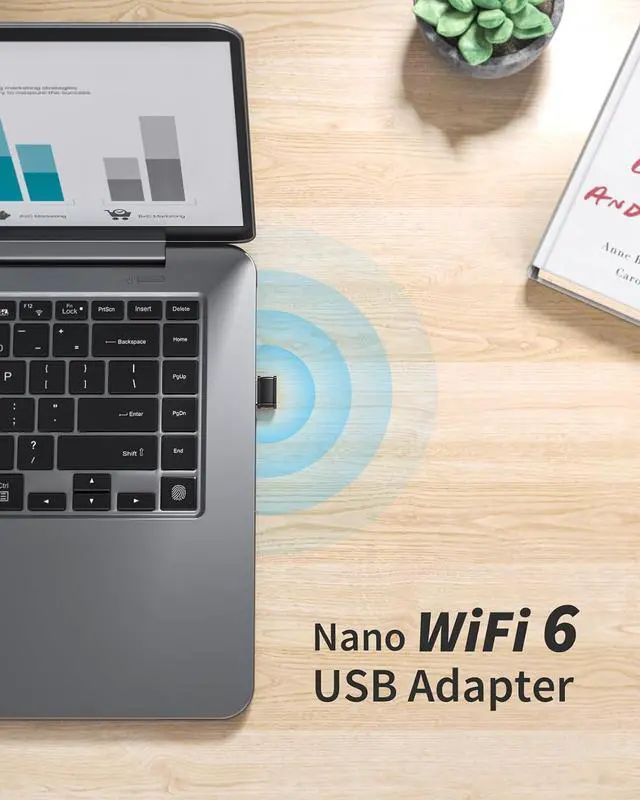Alt view image 2 of 6 - BrosTrend AX300 Nano USB WiFi 6 Adapter, USB WiFi Adapter for Desktop PC Laptop, Portable Wireless Network Dongle, 2.4GHz 286Mbps Wi-Fi Dongle for Windows 11/10/7, Wi-Fi 6 Stick Easy Setup NOT for Mac
