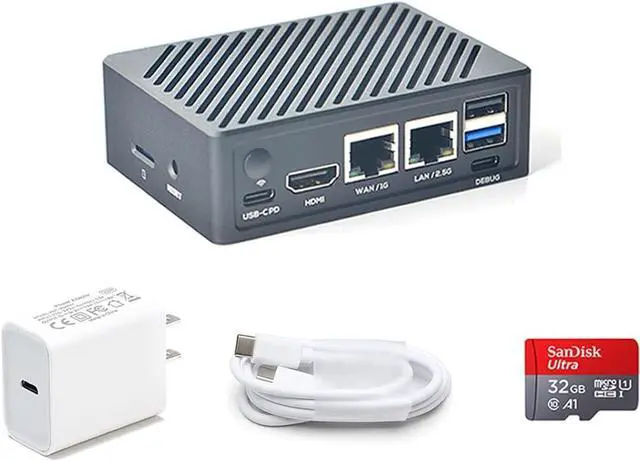 Main image of Nanopi R6C Mini Computer Routers with LPDDR4X 4GB RAM 6Tops NPU Mali-G610 GPU RK3588S Soc for NAS IOT Smart Home Gateway Support Gigabit Ethernet PCle M.2 NVME SSD (with PD Power & 32GB TF Card)