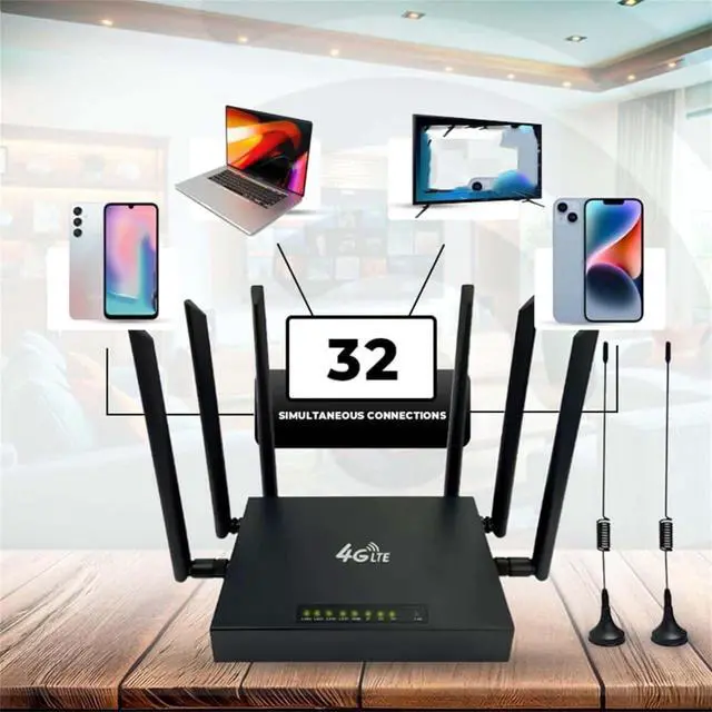 Alt view image 4 of 7 - Ultra Link Free WiFi Router Unlimited Satellite Internet, Free WiFi Router, Routers for Wireless Internet, Internet at 500 Mbps with 6 Omnidirectional Antennas,Plug and Play