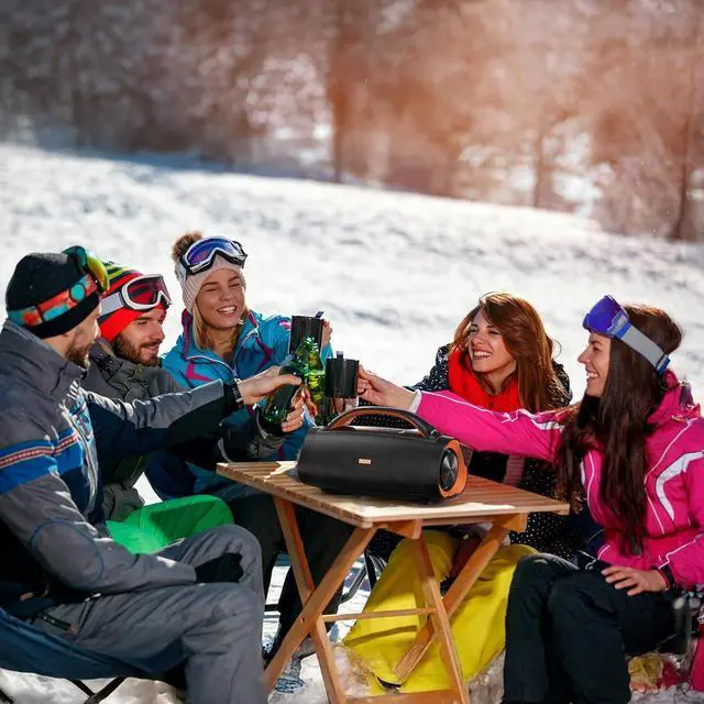 Alt view image 6 of 7 - DOSS Extreme Boom Pro Loud Bluetooth Speaker with 100W Stereo Sound, Extra Bass, 20H Playtime, Party-Sync Led Lights, Built-in Power Bank, IPX6 Waterproof Outdoor Speaker for Camping, Pool-Green