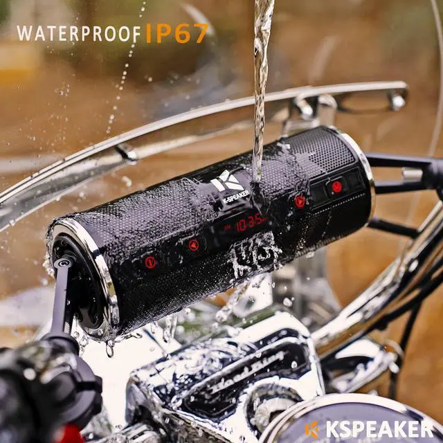 Alt view image 2 of 6 - Motorcycle Speakers Bluetooth Waterproof Radio Audio System Built-in Amplifier, 3 Inch Metal Mp3 Player, Great for ATV, Scooter Bike,12 Volt Vehicle, K2BL