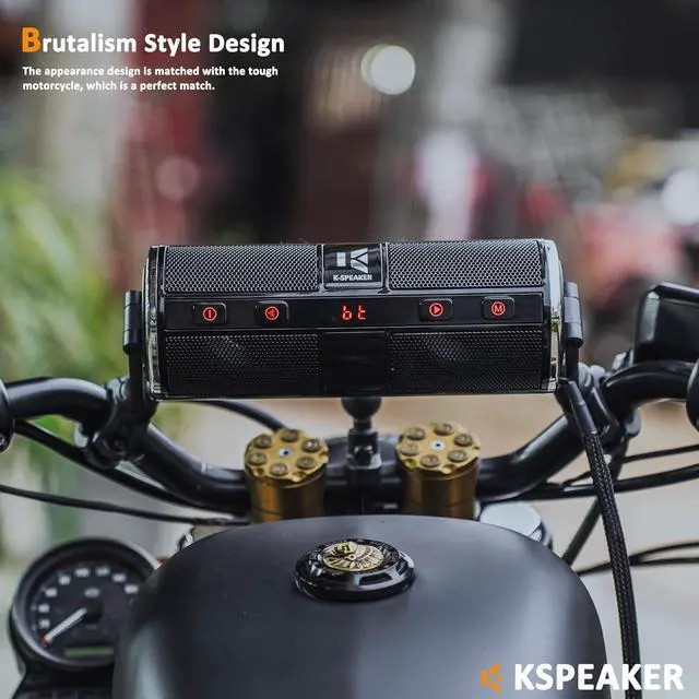 Alt view image 4 of 6 - Motorcycle Speakers Bluetooth Waterproof Radio Audio System Built-in Amplifier, 3 Inch Metal Mp3 Player, Great for ATV, Scooter Bike,12 Volt Vehicle, K2BL