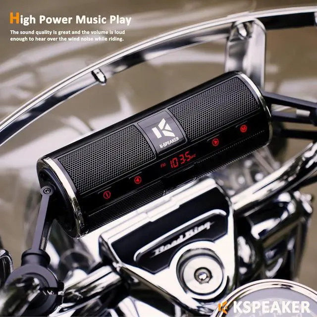 Alt view image 5 of 6 - Motorcycle Speakers Bluetooth Waterproof Radio Audio System Built-in Amplifier, 3 Inch Metal Mp3 Player, Great for ATV, Scooter Bike,12 Volt Vehicle, K2BL