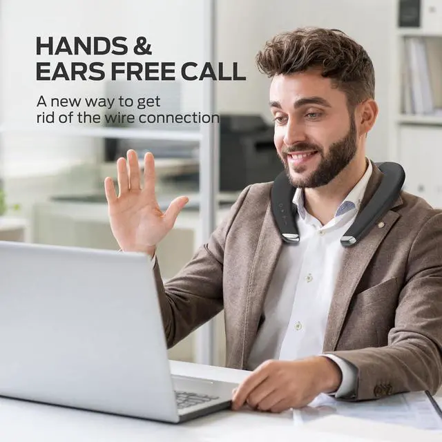 Alt view image 6 of 7 - Monster Boomerang Petite Neckband Bluetooth Speakers, Neck Speaker with 15H Playtime, aptX High Fidelity 3D Stereo Sound, Low Latency, Built-in Mic, IPX5 Waterproof Wearable for Home Outdoor