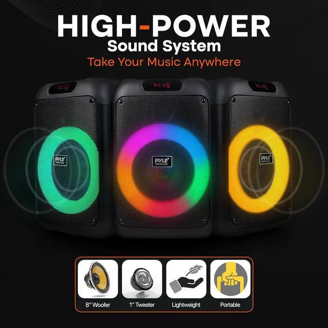 Alt view image 4 of 7 - Pyle Audio Bluetooth Party Speaker - Party Bluetooth Speaker with True Wireless Stereo System - Enjoy Powerful Bass and Clear Treble - Big Speaker with Carry Bag - Model PPHP8496BG - 100W
