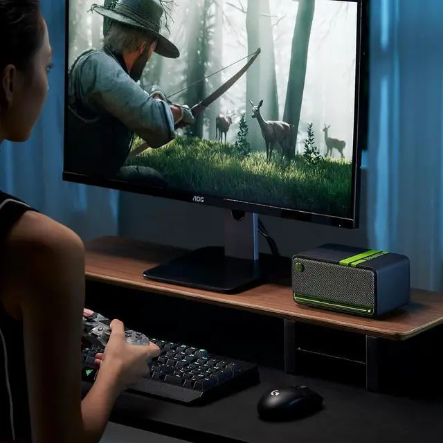 Alt view image 7 of 7 - Edifier MP230 Portable Bluetooth Speaker, Wireless Speaker with Stereo Sound for Outdoor Travel, 10-Hour Playtime, Supports USB Soundcard/Micro SD, 20W RMS - Black Green