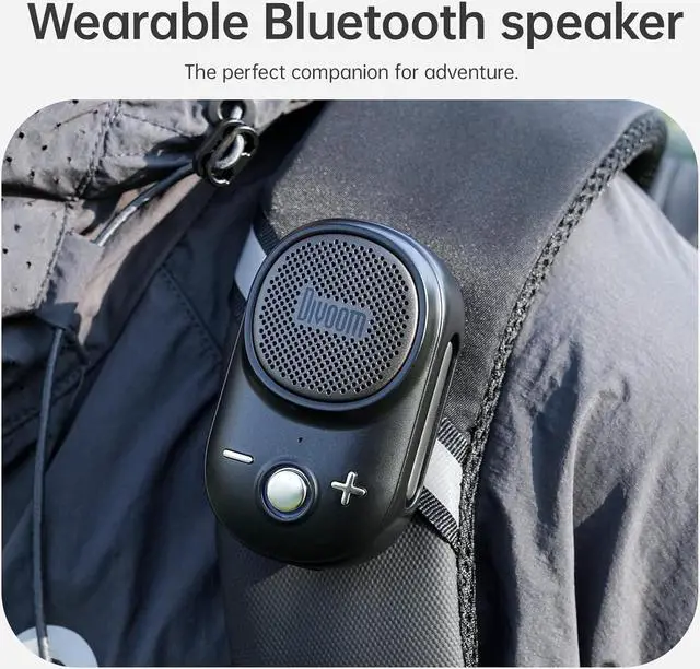 Alt view image 3 of 7 - Divoom Itour-S Portable Mini Wearable Bluetooth Speaker, Big Audio and Punchy Bass,Clip-On Design, IP67 Waterproof and Dustproof,10 Hours Playtime,Speaker for Home Travel Office and Outdoors (Black)