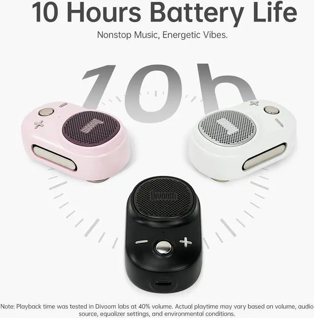 Alt view image 7 of 7 - Divoom Itour-S Portable Mini Wearable Bluetooth Speaker, Big Audio and Punchy Bass,Clip-On Design, IP67 Waterproof and Dustproof,10 Hours Playtime,Speaker for Home Travel Office and Outdoors (Black)