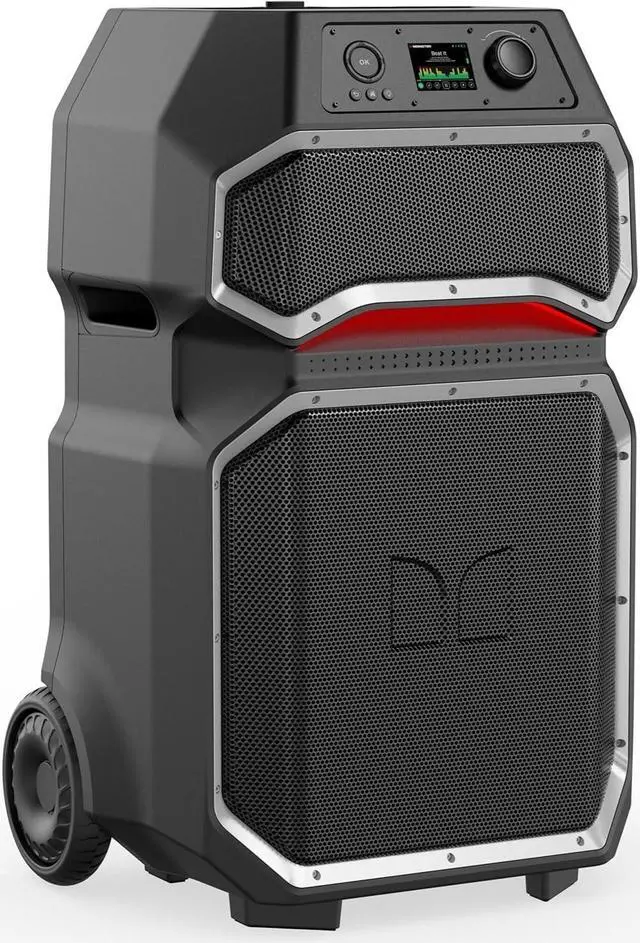 Main image of Monster Rockin' Roller X Indoor/Outdoor Portable Bluetooth Speaker | Powerful 1000W, 15 Subwoofer | All Terrain Wheels, Weather Resistant, Dual Mic & Guitar Inputs, TWS Pairing, App Control