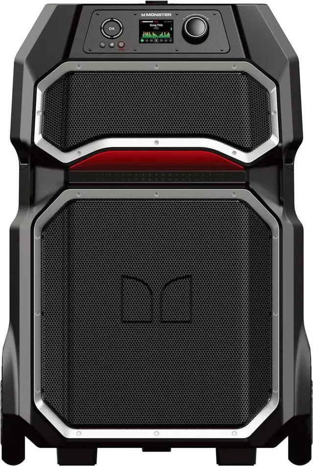Alt view image 2 of 7 - Monster Rockin' Roller X Indoor/Outdoor Portable Bluetooth Speaker | Powerful 1000W, 15 Subwoofer | All Terrain Wheels, Weather Resistant, Dual Mic & Guitar Inputs, TWS Pairing, App Control