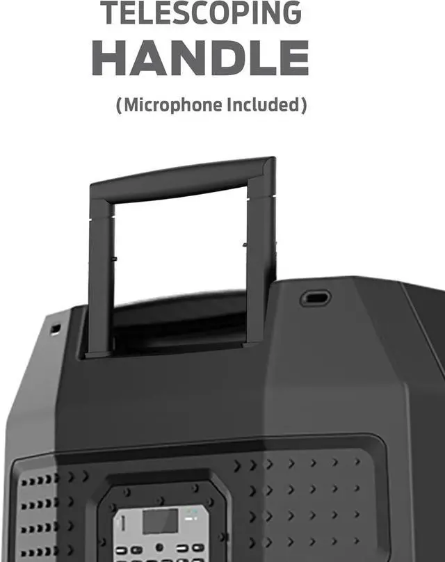Alt view image 5 of 7 - Monster Rockin' Roller X Indoor/Outdoor Portable Bluetooth Speaker | Powerful 1000W, 15 Subwoofer | All Terrain Wheels, Weather Resistant, Dual Mic & Guitar Inputs, TWS Pairing, App Control