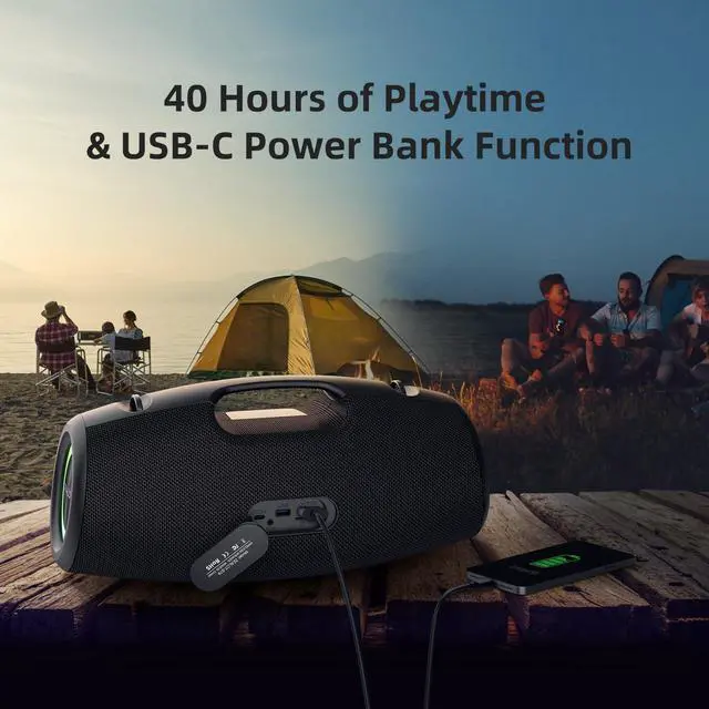 Alt view image 4 of 7 - ZEALOT S78 120W Bluetooth Speaker with Wireless Z7 Subwoofer + Phone Holder, Portable Long Playtime Party Speaker for Home/Outdoor (Black)