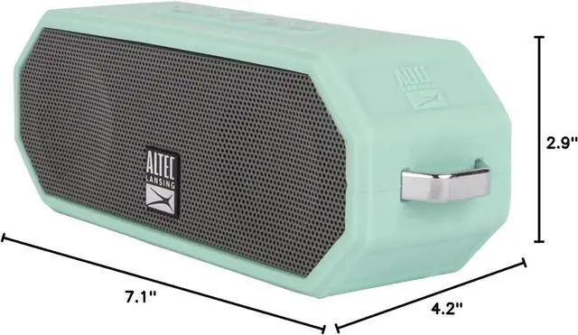 Alt view image 6 of 6 - Altec Lansing LifeJacket H2O 4 - Waterproof Bluetooth Speaker, Durable & Portable Speaker with Voice Assistant, 10 Hour Battery Life & 100 Foot Range, Mint