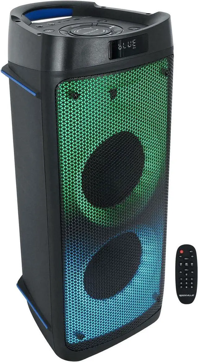 Main image of Rockville BASS Party 65 1200w LED Bluetooth House Speaker System for Party+Mic Input