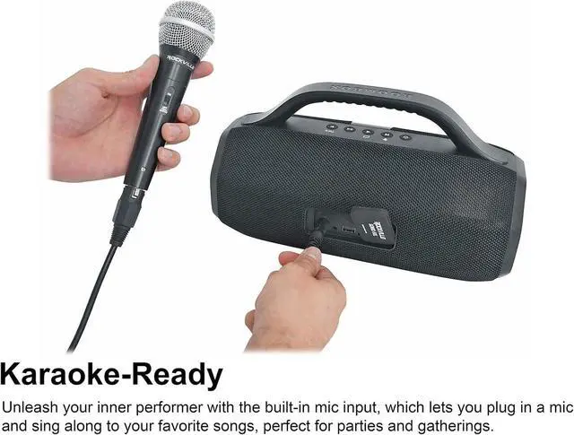 Alt view image 7 of 7 - Rockville Bundle SONIC-50L Large Portable Bluetooth Party Speaker, Big Bass/LED/Mic (2 Items)