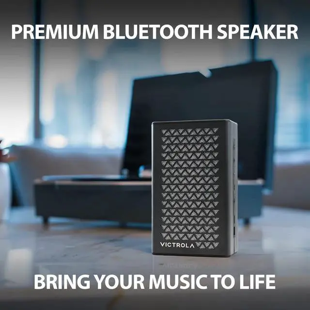 Alt view image 4 of 7 - Victrola Music Edition 1  Portable Bluetooth Speaker, IP67 Water and Dust Resistant, 12 Hour Battery Life, Multi-Speaker Pairing, Premium Sound and Passive Bass Radiator, USB-C Charging (Black)