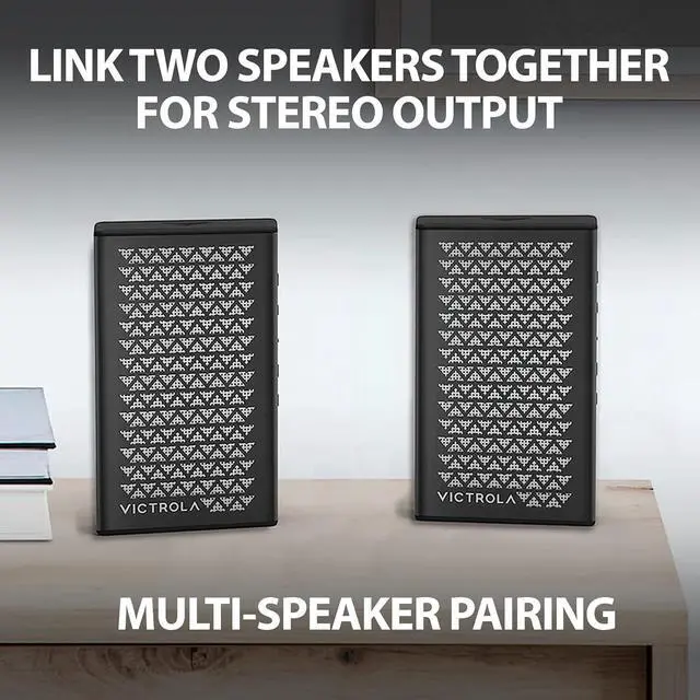 Alt view image 6 of 7 - Victrola Music Edition 1  Portable Bluetooth Speaker, IP67 Water and Dust Resistant, 12 Hour Battery Life, Multi-Speaker Pairing, Premium Sound and Passive Bass Radiator, USB-C Charging (Black)