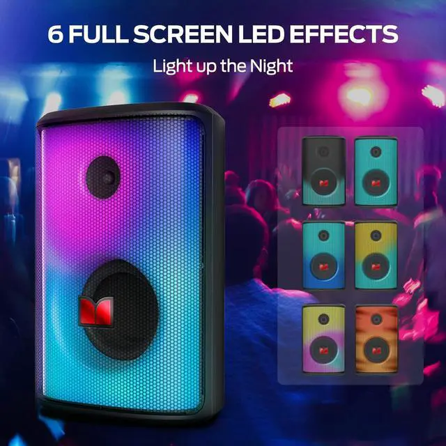 Alt view image 2 of 7 - Monster Sparkle Bluetooth Speaker 120W Peak with Microphone, Portable Speaker and Heavy Bass, Full-Screen Colorful Lights, 24H Playtime, AUX, USB Playback, Waterproof Loud Speaker for Outdoor